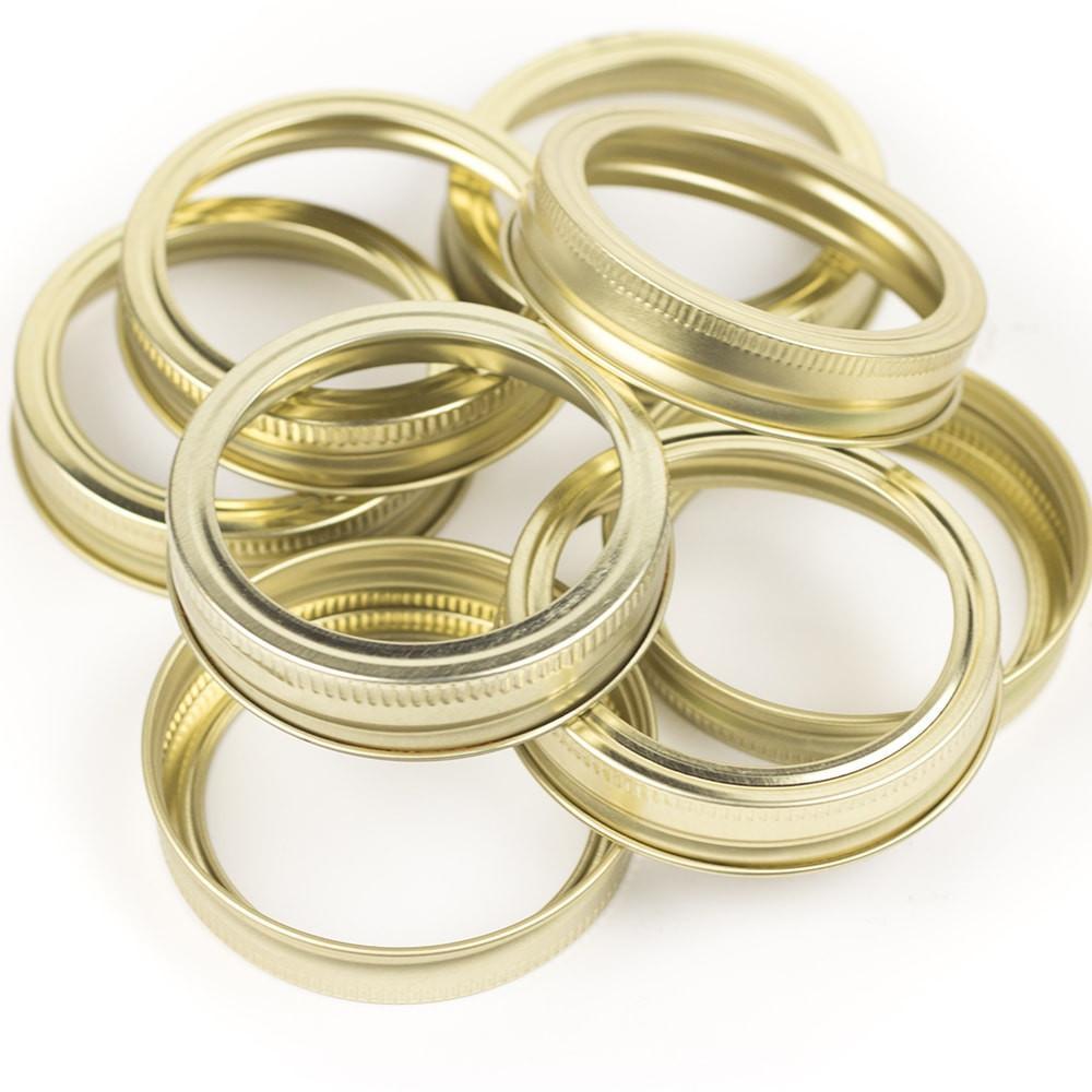 Gold Regular Mouth Canning Lids & Rings - No Retail Packaging {Bulk Available}