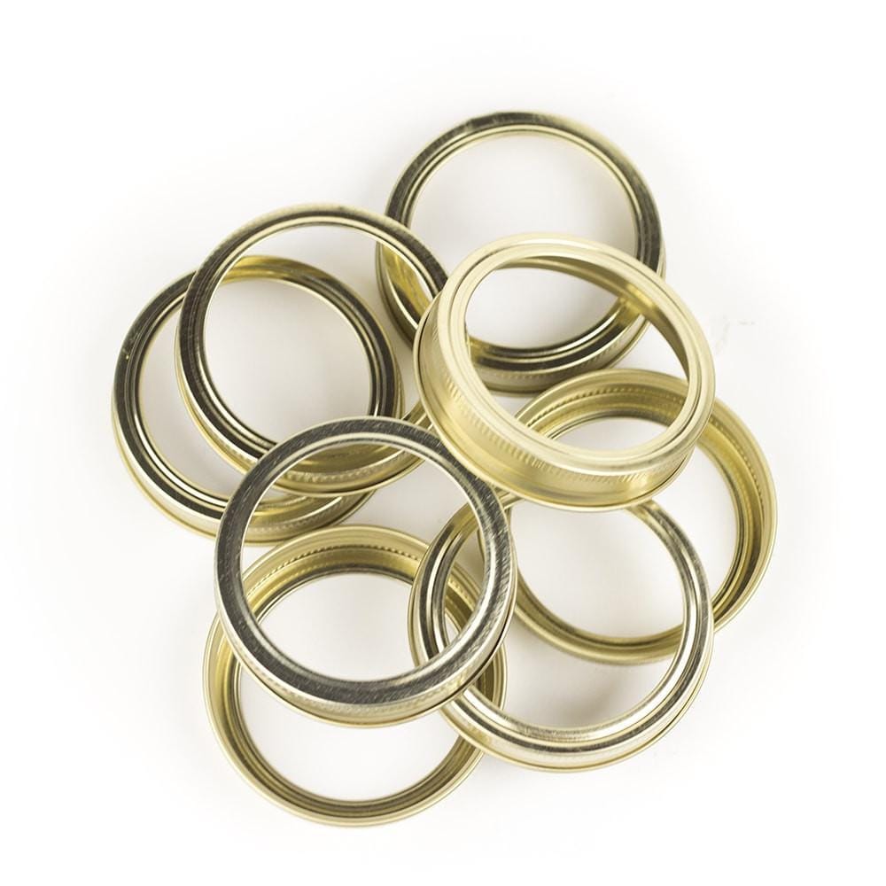 Gold Regular Mouth Canning Lids & Rings - No Retail Packaging {Bulk Available}