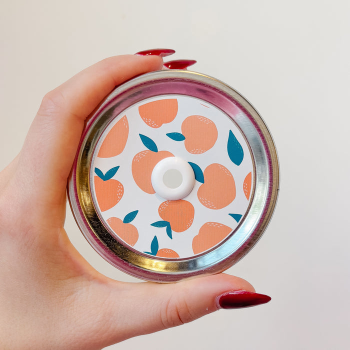 A Real Peach of Art Peach Mason Jar Straw Lid