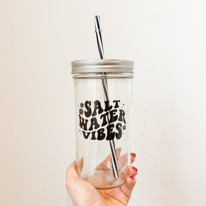 Salt Water Vibes Mason Jar Tumbler