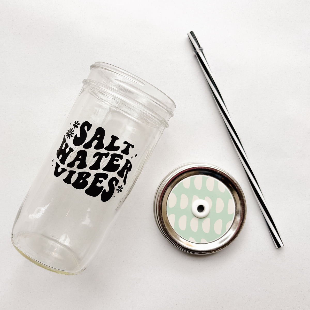 Salt Water Vibes Mason Jar Tumbler