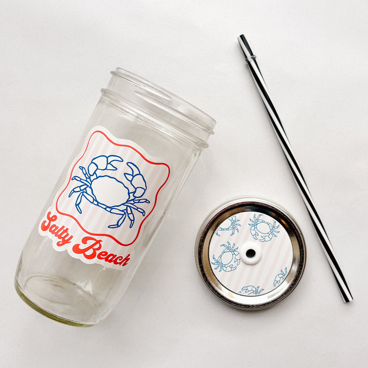 Salty Beach Mason Jar Tumbler