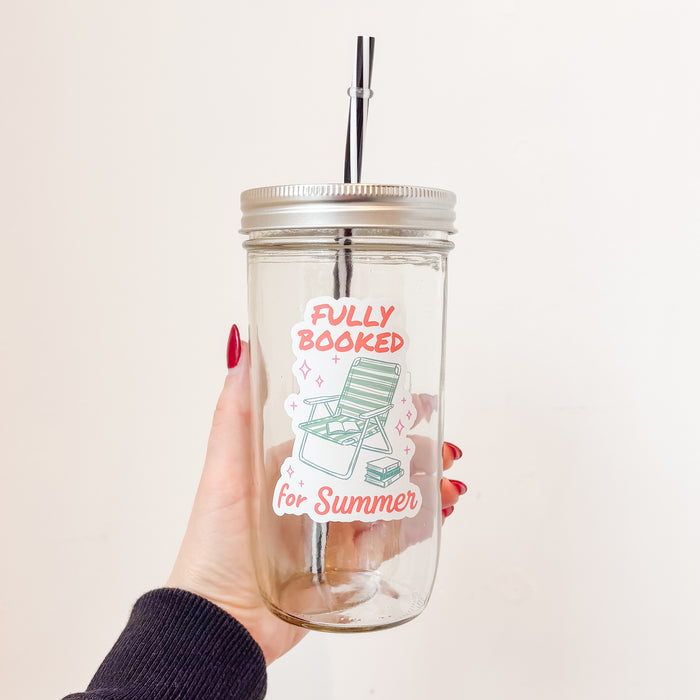 Fully Booked for Summer Mason Jar Tumbler