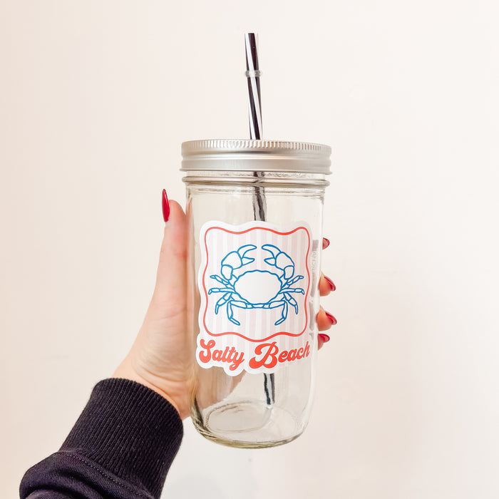 Salty Beach Mason Jar Tumbler