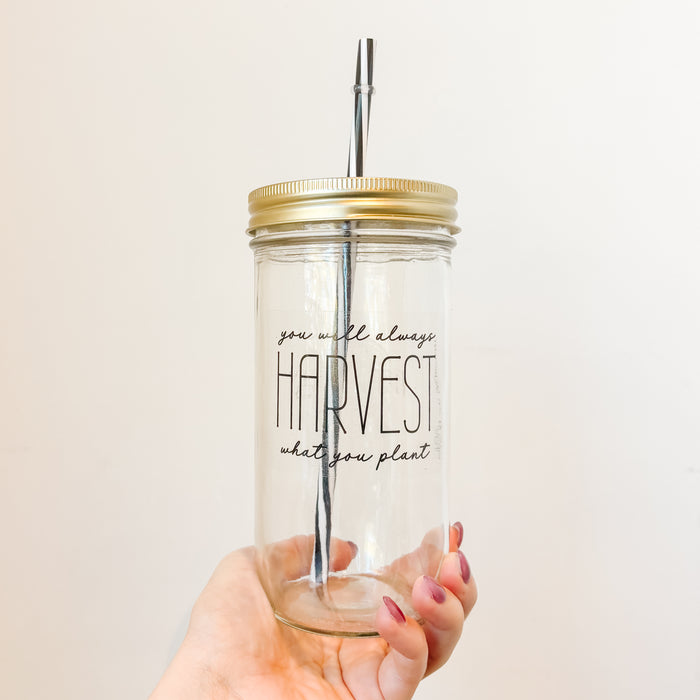 Harvest What You Plant Mason Jar Tumbler