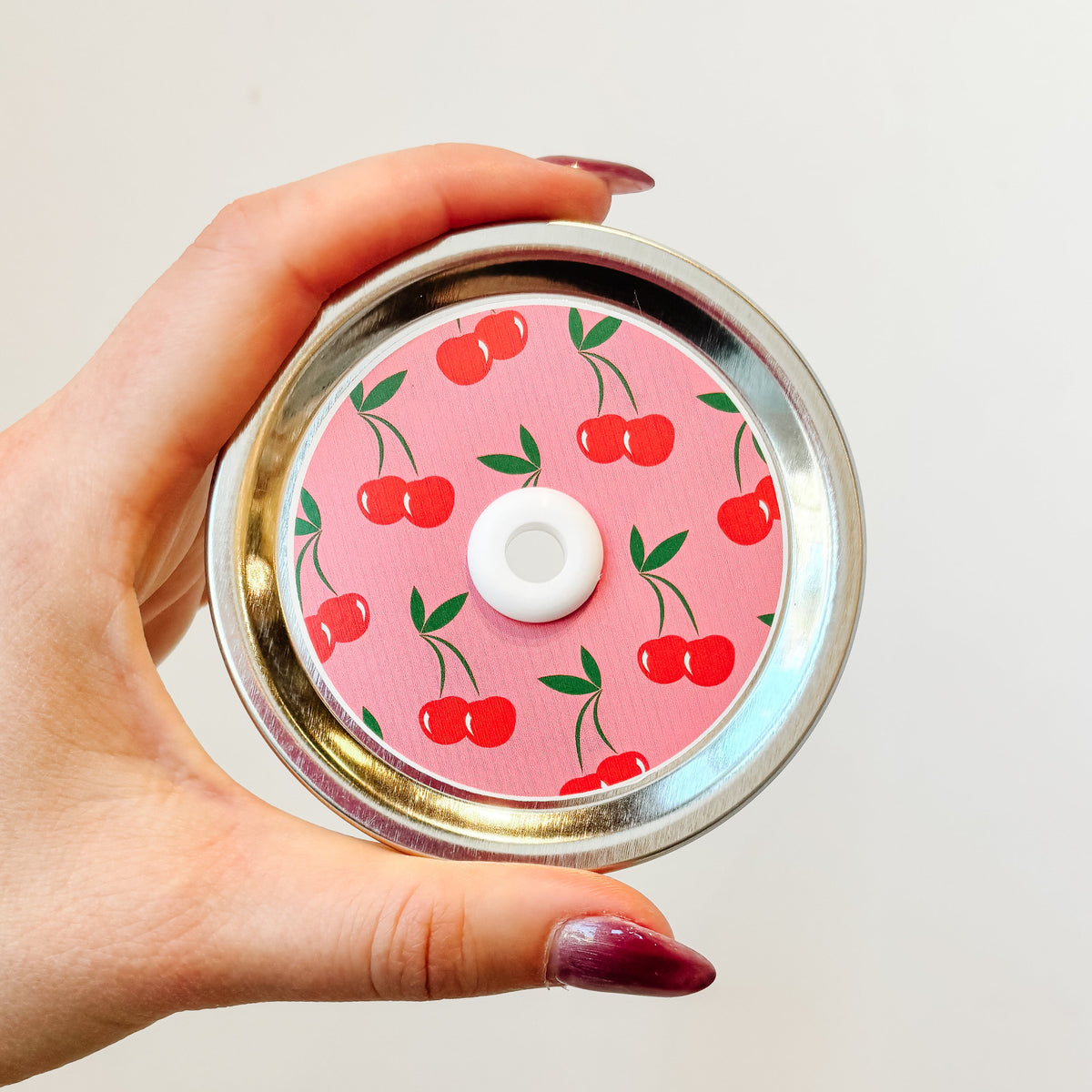 Cherry Pair-y Mason Jar Straw Lid