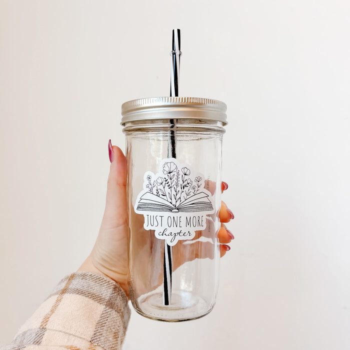 Just One More Chapter Mason Jar Tumbler