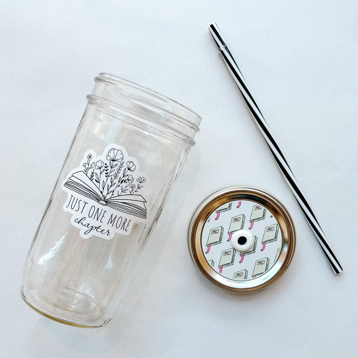 Just One More Chapter Mason Jar Tumbler