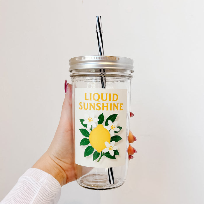 Liquid Sunshine Mason Jar Tumbler