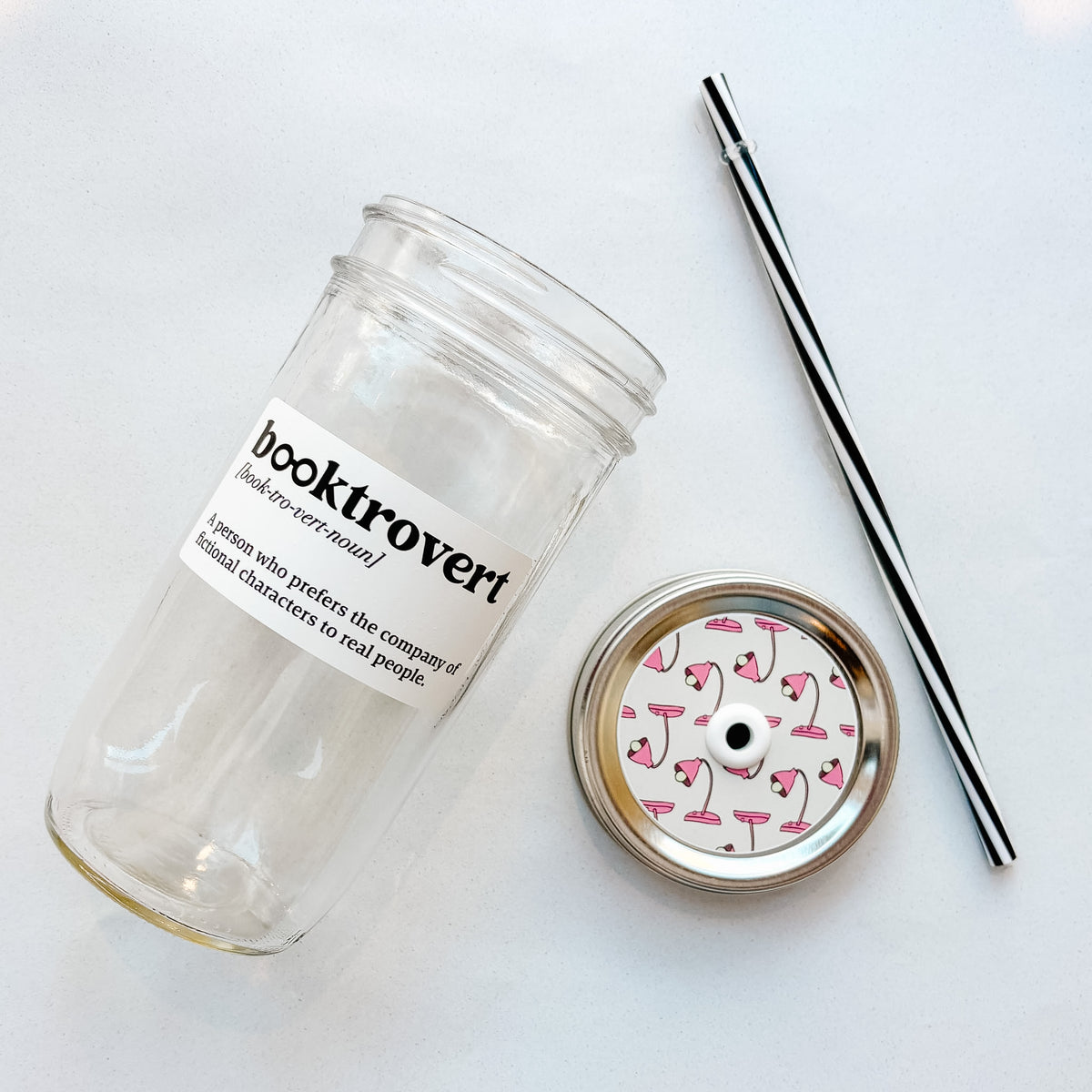 Booktrovert Mason Jar Tumbler