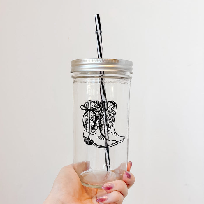 Western Boots Mason Jar Tumbler