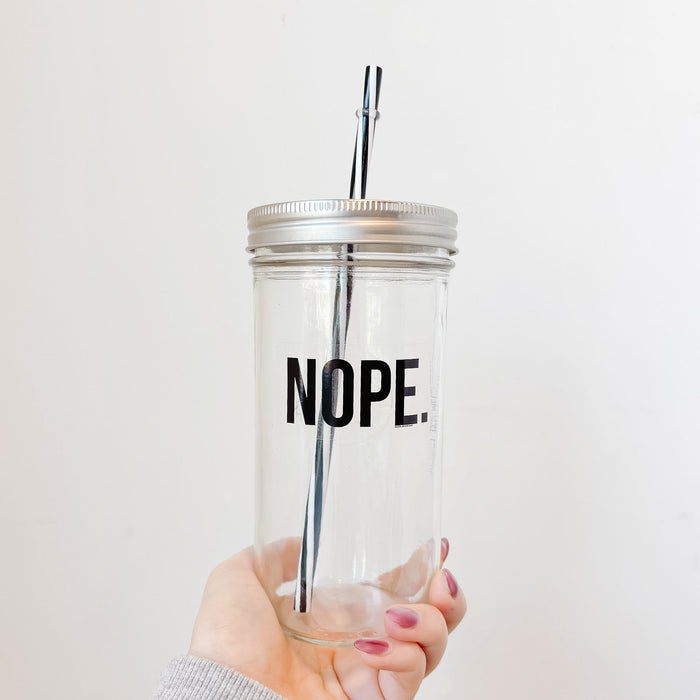 Nope.' Mason Jar Tumbler