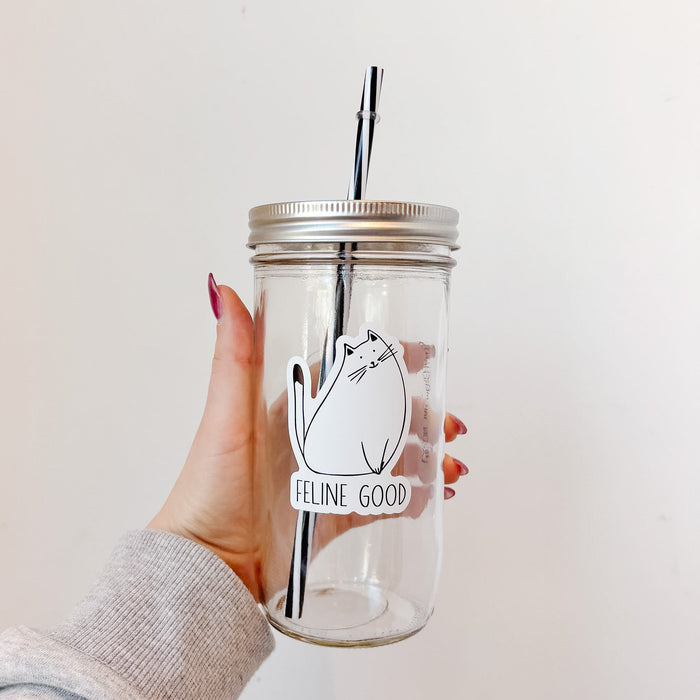 Feline Good Mason Jar Tumbler