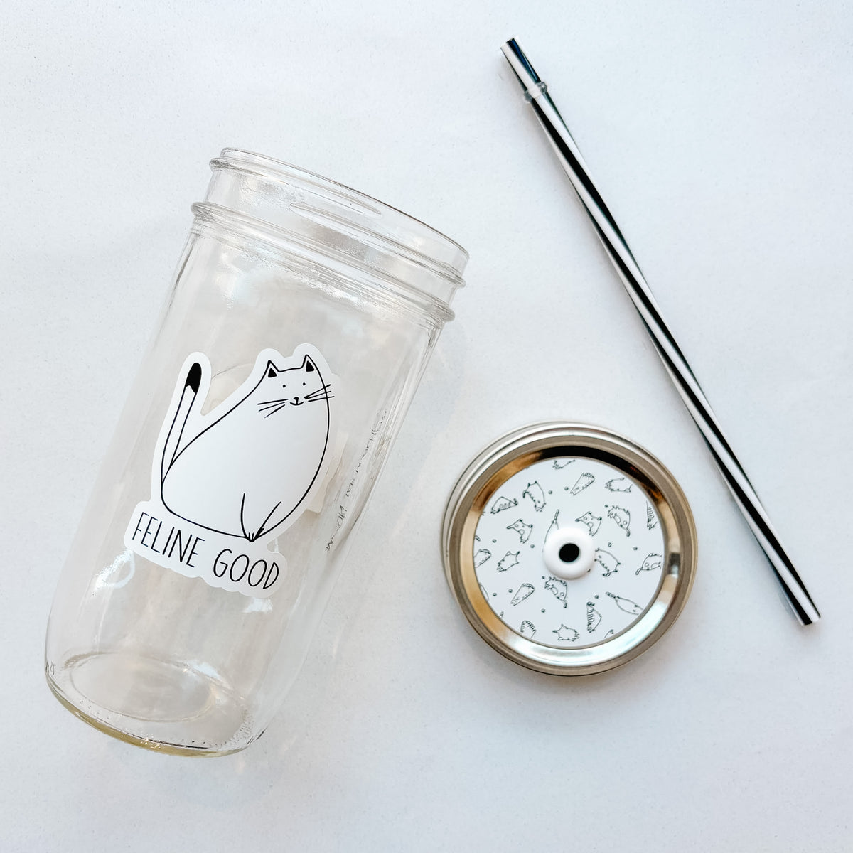 Feline Good Mason Jar Tumbler