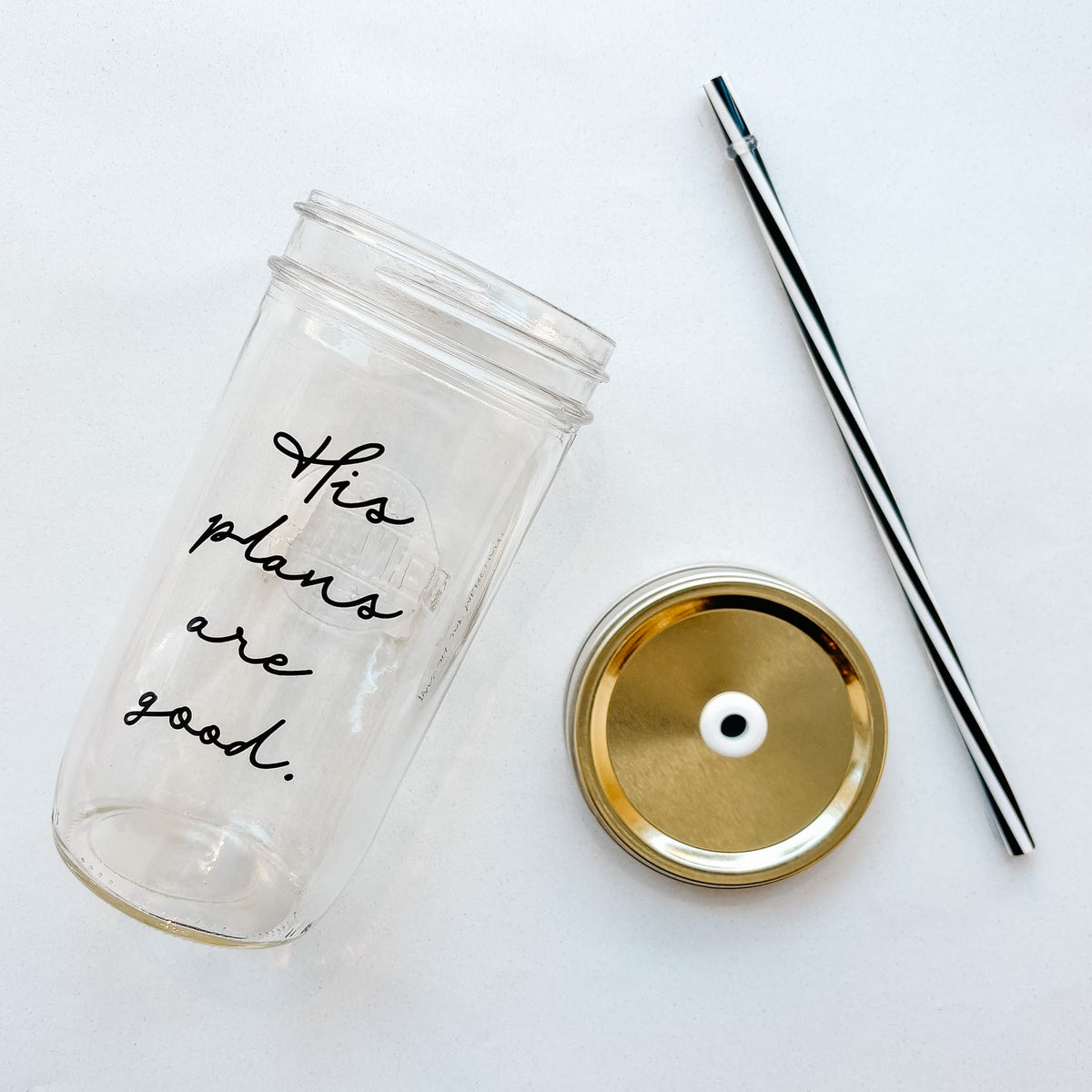His Plans Are Good Mason Jar Tumbler