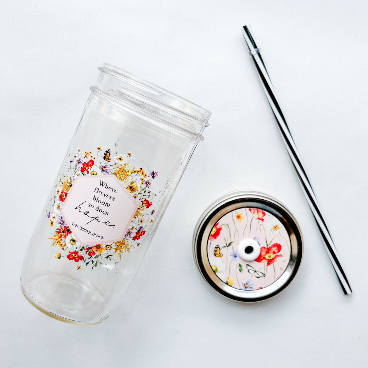 Where Flowers Bloom... Mason Jar Tumbler