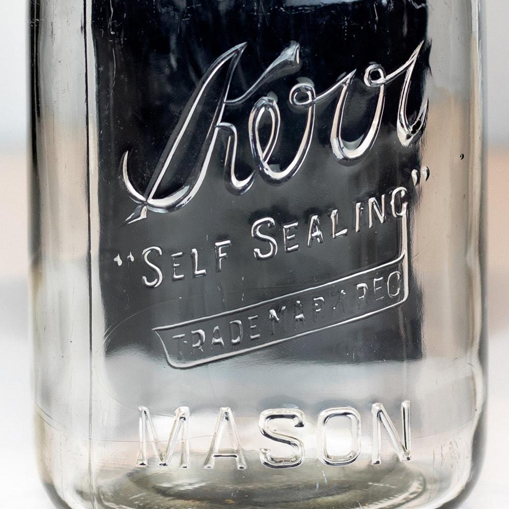 Kerr Vintage “Self Sealing” {Trade Mark Reg.} Regular Mouth Quart Mason Jar
