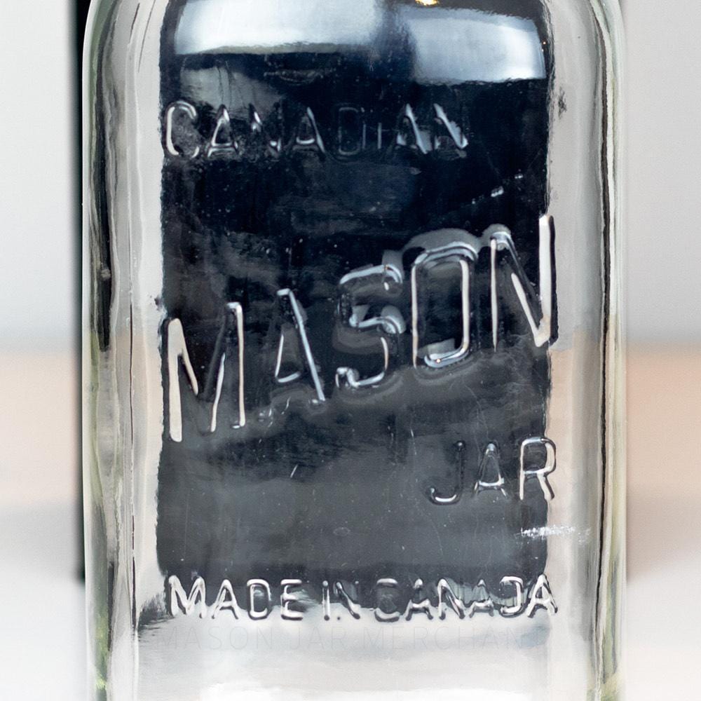 Regular mouth quart mason jar with "Canadian Mason Jar - Made in Canada" logo against a white background