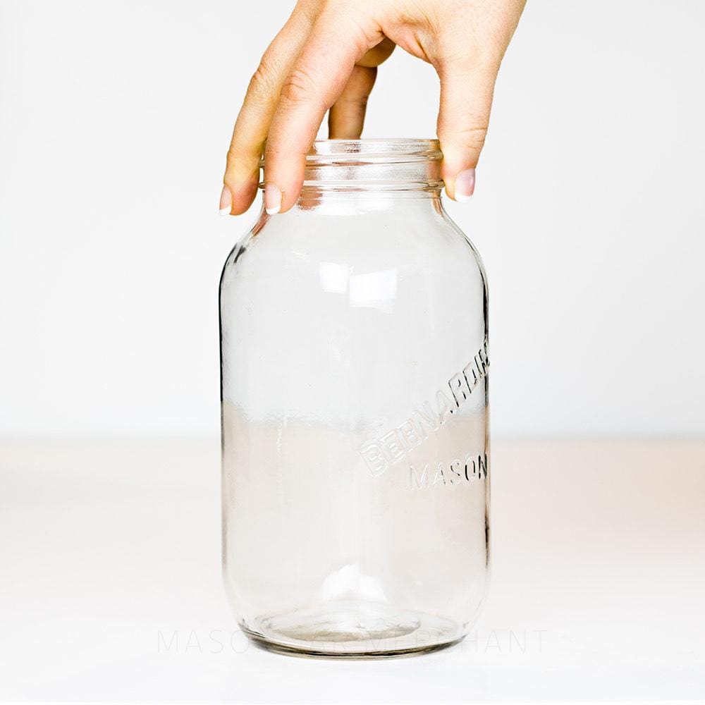 Bernardin Text Only Square Body Regular Mouth Quart Mason Jar