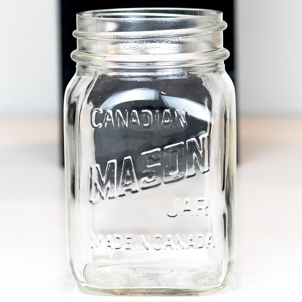 Canadian Mason English-Only Very Square Regular Mouth Pint Mason Jar