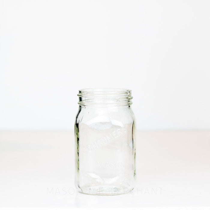 Consumers Glass Vintage Square Regular Mouth Pint Mason Jar