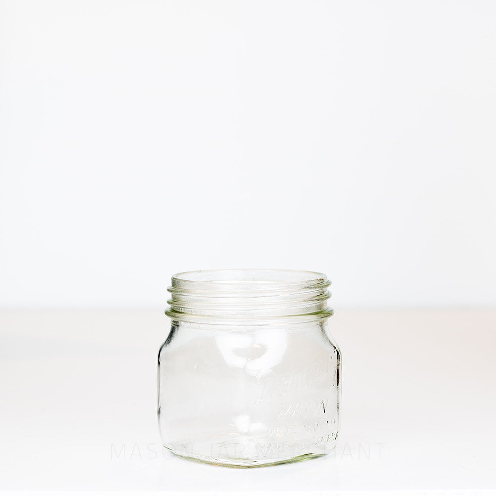 Dominion wide mouth glass mason jar pint on a white background