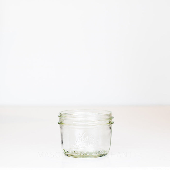 Kerr Wide Mouth Half Pint Mason Jar - Slightly Tapered Sides