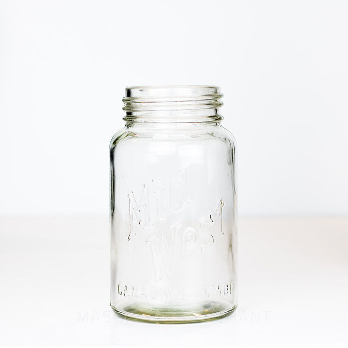 MidWest Vintage, Heavy, Gorgeous Gem Quart Mason Jar