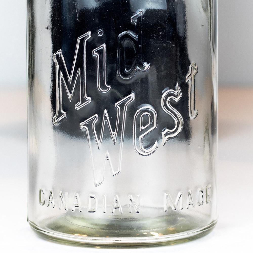 Vintage MidWest Canadian Made Gem Jar on a white background