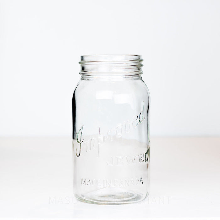 Improved Jewel Vintage 1920s “Made in Canada” Gem Quart Mason Jar