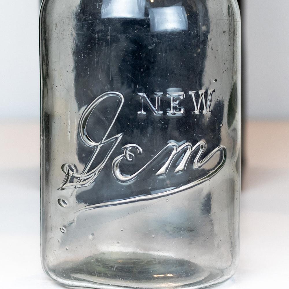 New Gem Really Old Really Rare Gem Quart Mason Jar