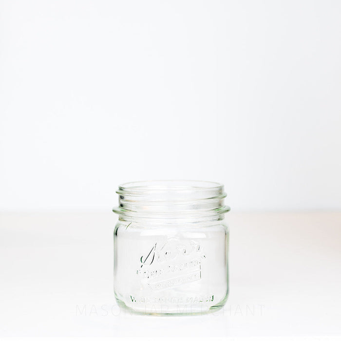 Kerr “Self Sealing” {Reg. U.S. Pat. Off.} Square Wide Mouth Pint Mason Jar