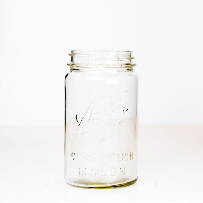 Kerr 1940s {Trade Mark Reg.} Wide Mouth Quart Mason Jar