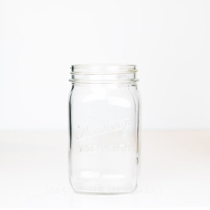 Dominion (Dropped N) Vintage Square Body Wide Mouth Quart Mason Jar