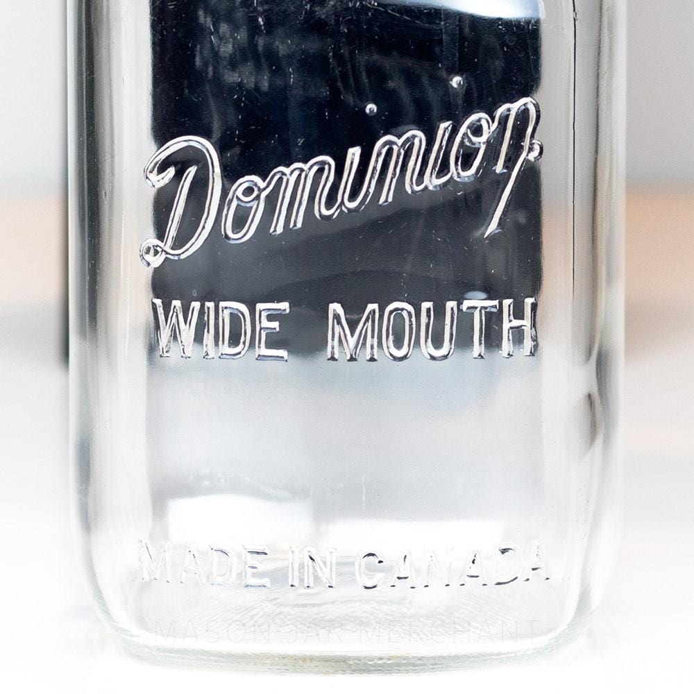 Dominion (Dropped N) Vintage Square Body Wide Mouth Quart Mason Jar
