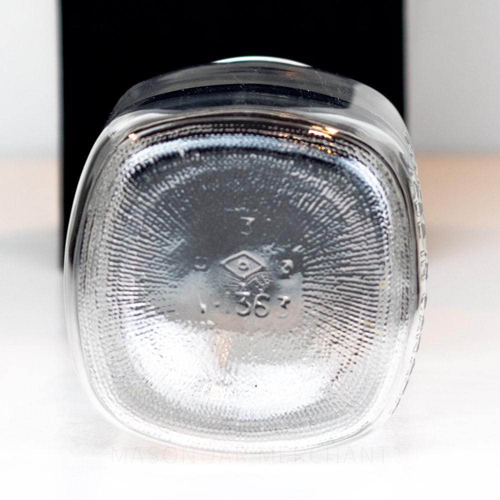 Dominion (Dropped N) Vintage Square Body Wide Mouth Quart Mason Jar