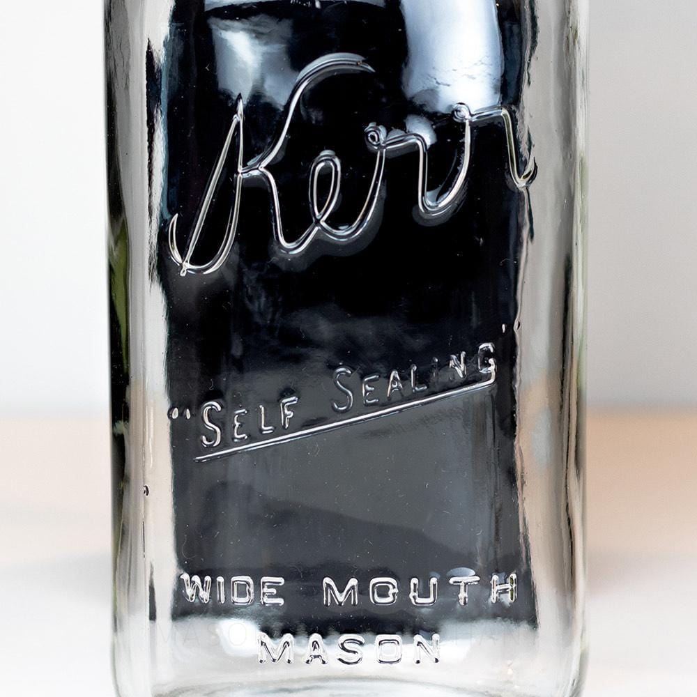 Kerr Large Text Vintage “Self Sealing” Wide Mouth Half Gallon Mason Jar