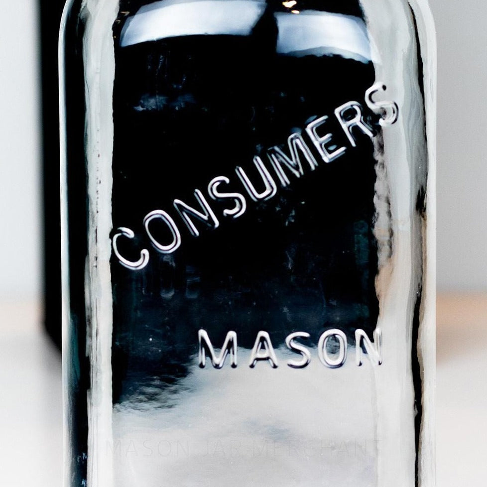 Consumers Glass Square Regular Mouth Quart Mason Jar