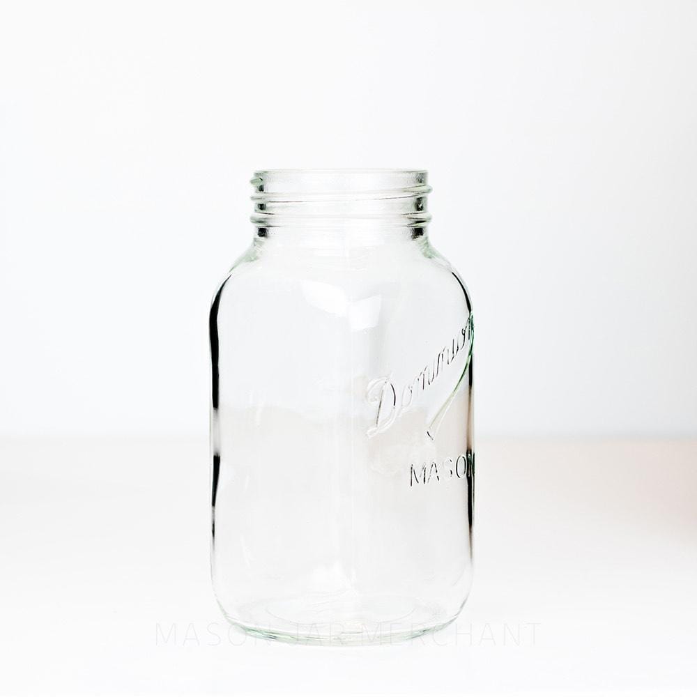 Dominion Mason Vintage (Slanty Underlined) Regular Mouth Quart Mason Jar