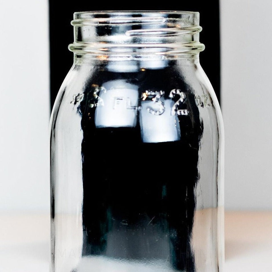 Dominion Vintage Quart Mason Jar - Reads “Fl. 32 Oz.”