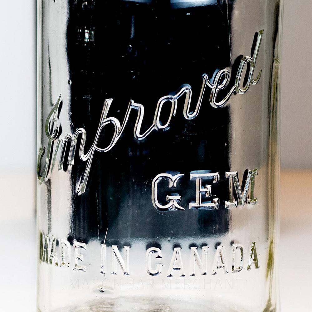 Improved Gem Vintage 1930s Gem Mouth Half Gallon Mason Jar