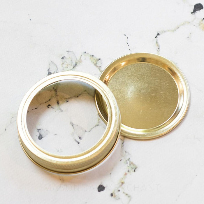 Gold Regular Mouth Canning Lids & Rings - No Retail Packaging {Bulk Available}