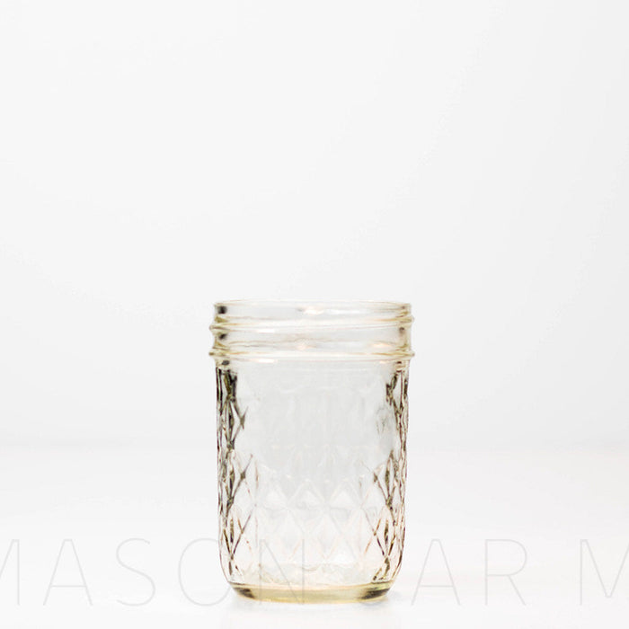 Ball Quilted Half Pint Regular Mouth Mason Jar with Label Space