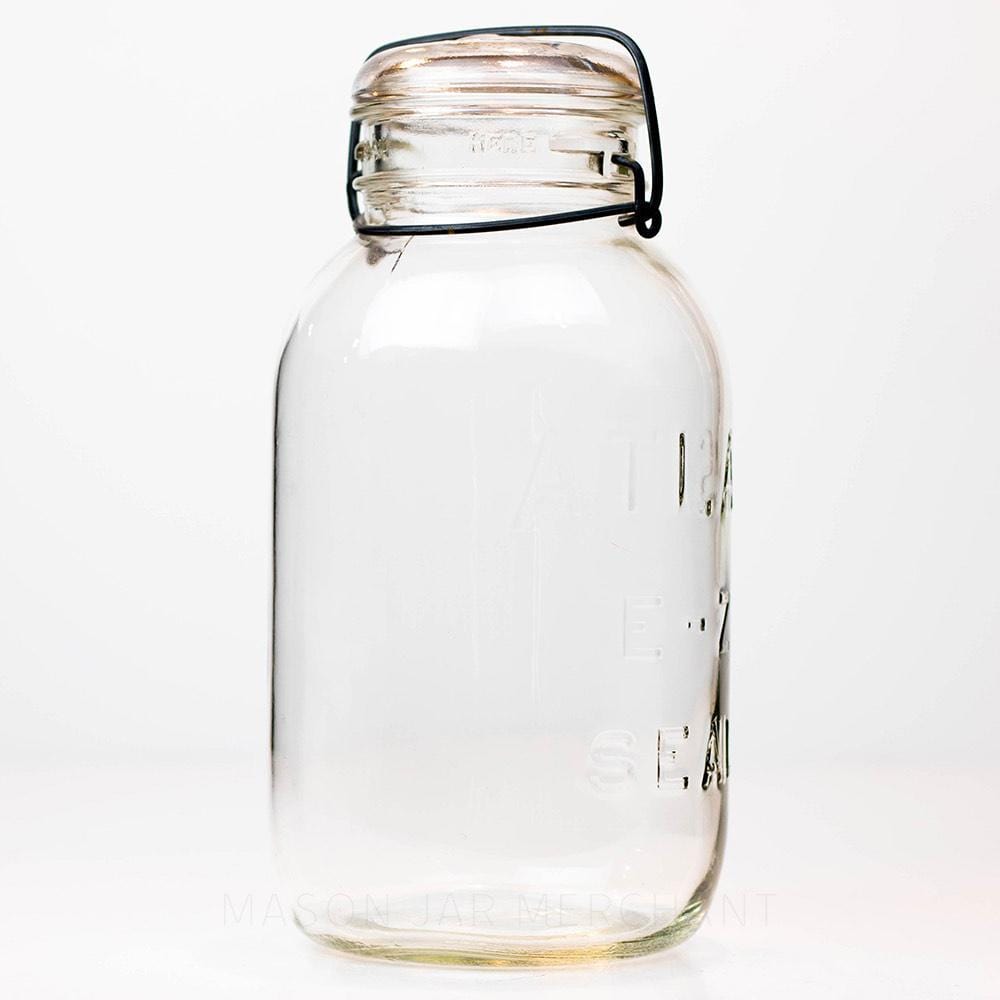 Atlas Vintage 1930s “E-Z Seal” Wire Bail Half Gallon Jar