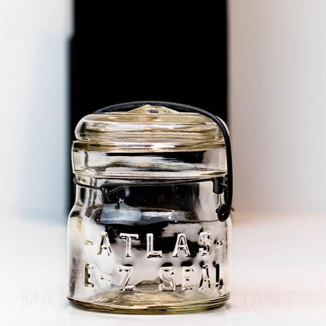 Atlas Vintage 1920s “E-Z Seal” Wire Bail Half Pint Jar