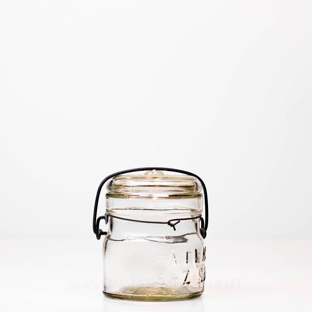 Atlas Vintage 1920s “E-Z Seal” Wire Bail Half Pint Jar
