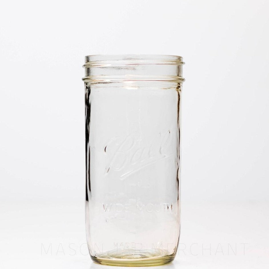 24 oz wide mouth Ball mason jar against a white background