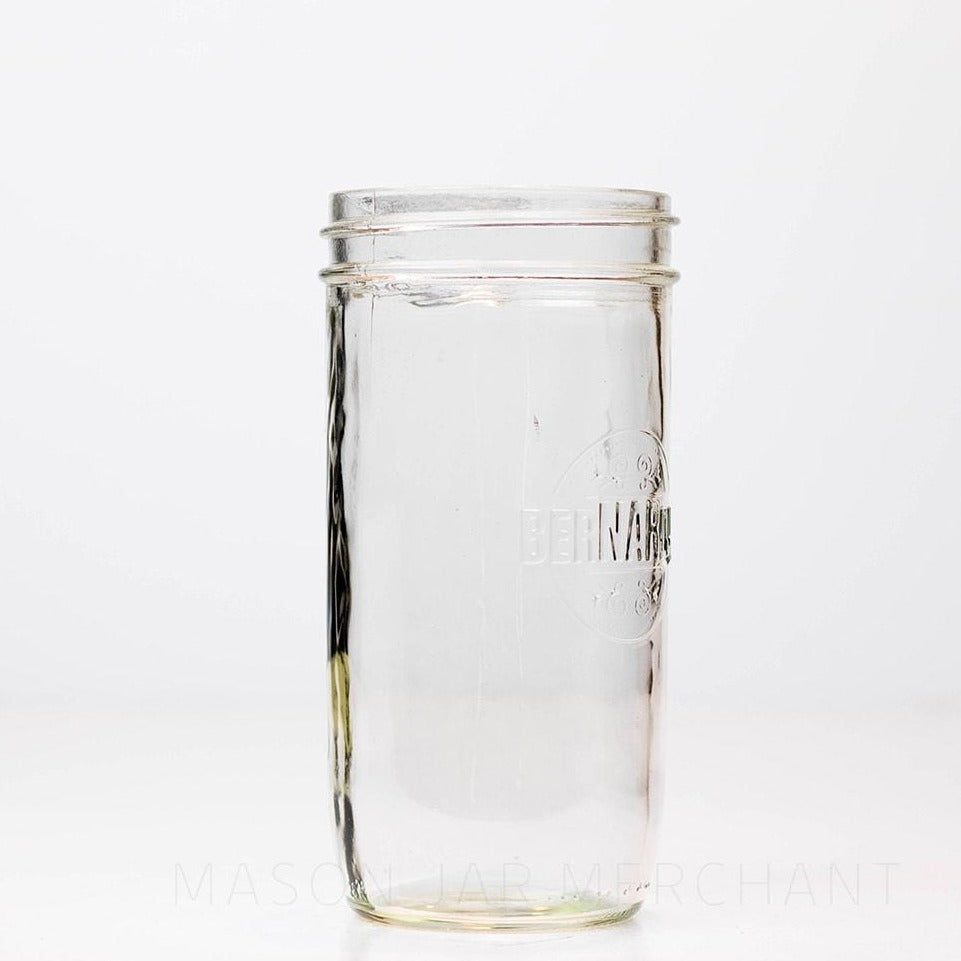 24 oz wide mouth Bernardin mason jar against a white background