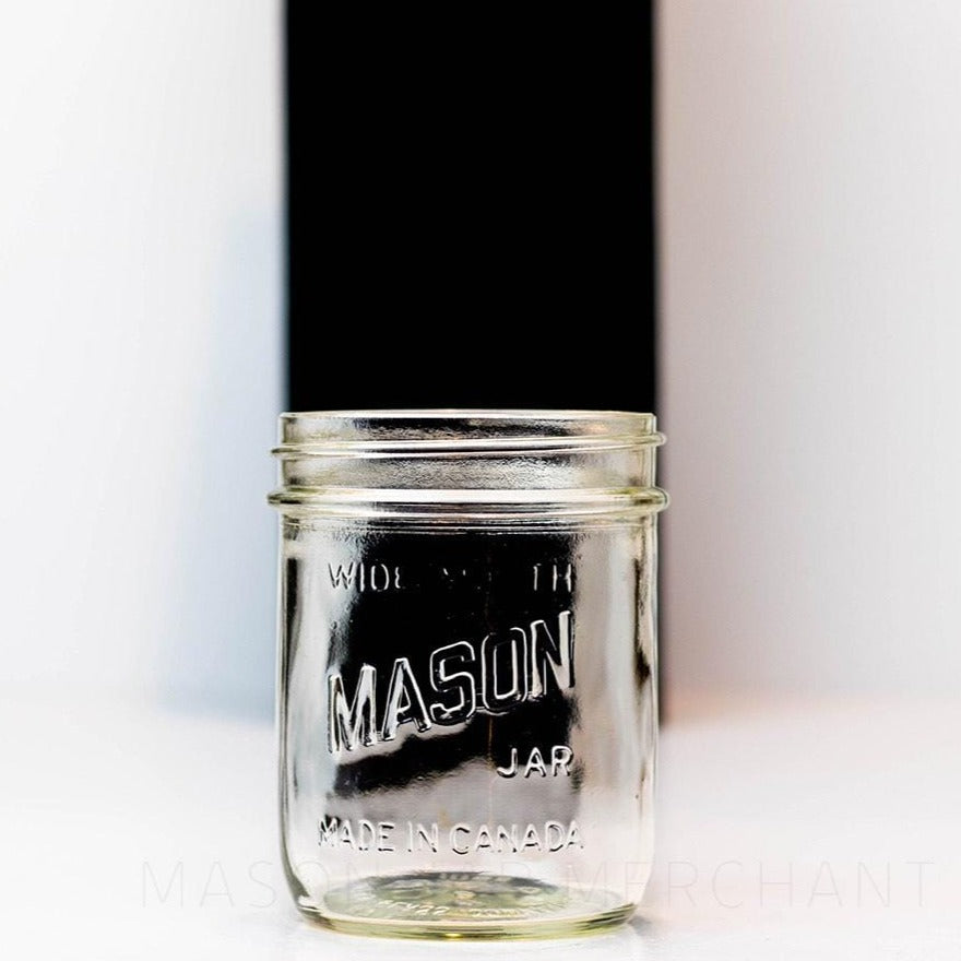 Canadian Mason English-Only Wide Mouth Pint Mason Jar - Shorter Version