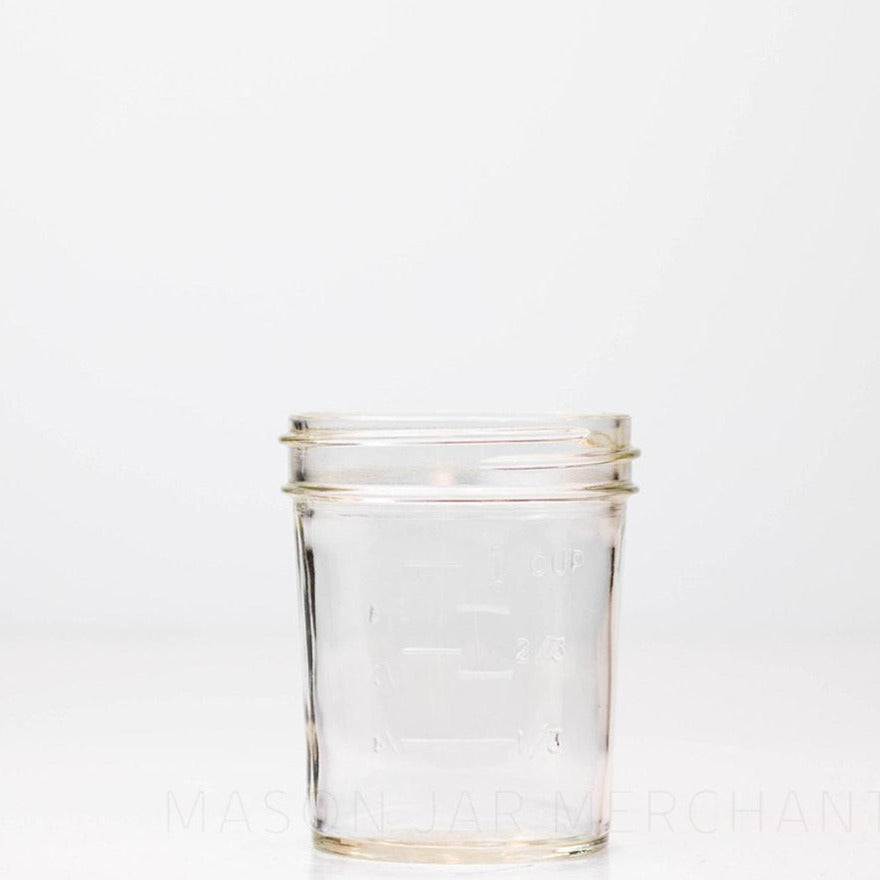 Dominion Vintage Unbranded Wide Mouth Half Pint Mason Jar - with Measurement Markings